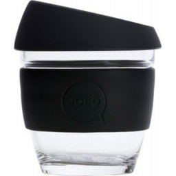 Reusable Glass Coffee Cup - Black 236ml