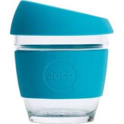 Reusable Glass Coffee Cup - Blue 236ml