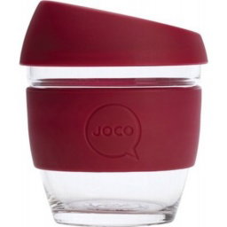 Reusable Glass Coffee Cup - Ruby Wine 236ml