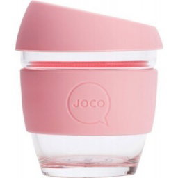Reusable Glass Coffee Cup - Strawberry 236ml