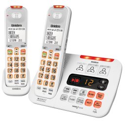 Uniden SSE45+1 White Visual and Hearing Impaired Two Handset Cordless Phone System