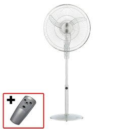 Heller RPF50CR 50cm Silver Stand Oscillating Floor Pedestal Fan w/ Remote