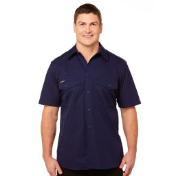 King Gee Work Cool 2 Short Sleeve Navy Shirt