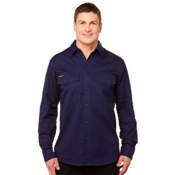 King Gee Work Cool 2 Long Sleeve Shirt Navy