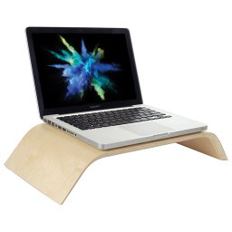 Wooden Riser & Desktop Stand for Computer Monitor / MacBook / Laptop - White