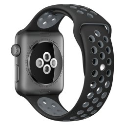 Sport Plus Silicone Band Strap for Apple Watch 38mm / 40mm - Black (Grey)