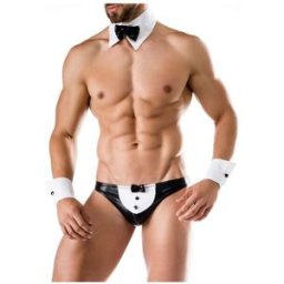 Saresia Costume Serveur Noir Taille Unique male