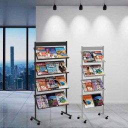 Edimeta Présentoir mobile Gris Brochure-Displays® Largeur utile 47 cm