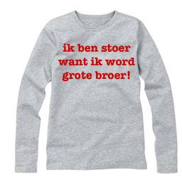 Longsleeve - GROTE BROER rood of grijs