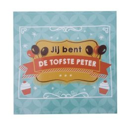 Wijnetiket Sticker - Jij bent de tofste Peter! Balloons & Cupcakes