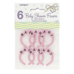 6 stuks mini-armbandjes roze of blauw