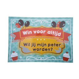 Kraskaart Peter Balloons & Cupcakes - Wil je mijn Peter worden?