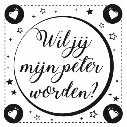 Wijnetiket Sticker - Wil je mijn Peter worden? Black&White