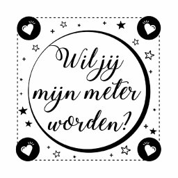 Wijnetiket Sticker - Wil je mijn meter worden? Black&White