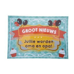 Kraskaart - Jullie worden Opa en Oma! - Balloons & cupcakes Groot nieuws!