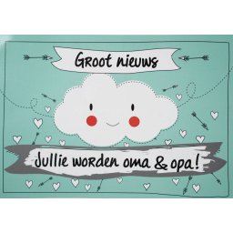 Kraskaart - Jullie worden Opa en Oma! - Funny Clouds