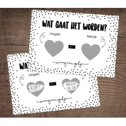 Kraskaart - Gender reveal - Boy - Verklap het geslacht van de baby