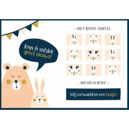 Kraskaart - Wij verwachten een kindje! - Golden bear