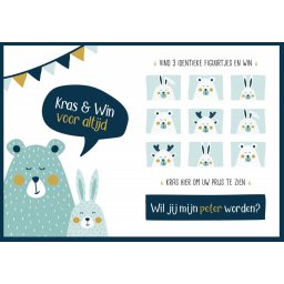 Kraskaart Peter Golden bear - Wil je mijn peter worden?