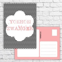 Ansichtkaart - Yoehoe! Zwanger!