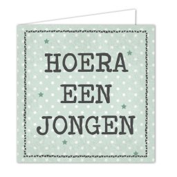 Ansichtkaart Wenskaart - Hoera een jongen