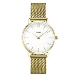 CLUSE Minuit Mesh Gold/White horloge CW0101203007