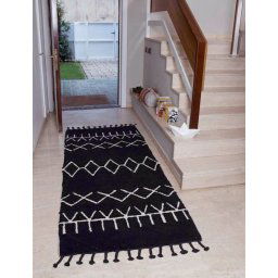Wasbaar tapijt Bereber Black Runner - 80x230cm
