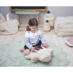 Puffy Vloerkleed Sheep met Kussen - 100% Katoen