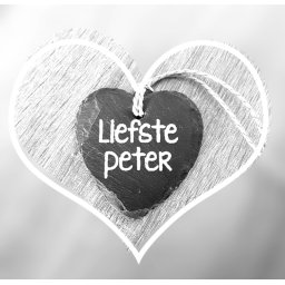 Natuurstenen hartje "Liefste Peter"
