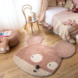 100% puur Wollen vloerkleed Miss Mighty Mouse