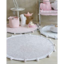 Bubbly Light Grey vloerkleed - Ø120 cm