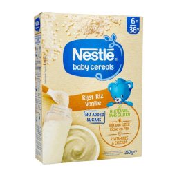 Nestle Baby Cereals Rijst Vanille Glutenvrij Granen Baby +6 Maanden 250g