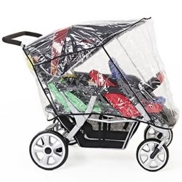 Regenhoes voor vierling kinderwagen