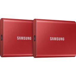 Samsung T7 Portable SSD 2 To Rouge - Lot de 2