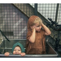 Poncho van bamboekatoen - Aspen green