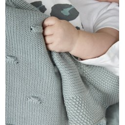 Wiegdeken Knots Stone Green 75 x 100 cm