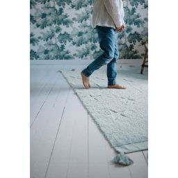 Wasbaar tapijt Hippy Stars Aqua Blue