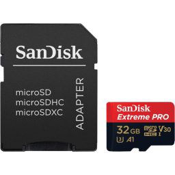 SanDisk microSDHC Extreme Pro 32 Go 100 MB/s A1 U3 + adaptateur SD