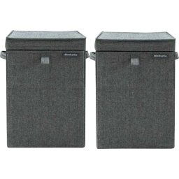 Brabantia 2 Corbeilles à Linge 35 Litres - Pepper Black