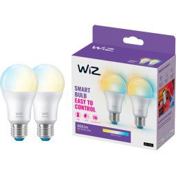 WiZ Ampoule Connectée Lot de 2 - Lumière Blanche Chaude à Lumière Blanche Froide - E27 Mat