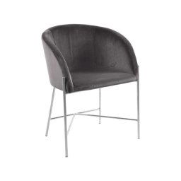 Fauteuil Marsta - fluwelen look - grijs - Leen Bakker