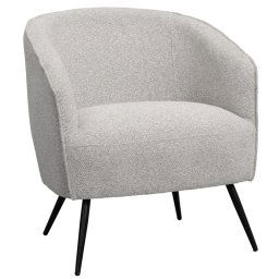 Fauteuil Carlton - bouclé stof - lichtgrijs - Leen Bakker