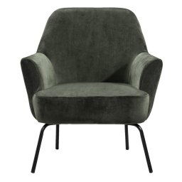 Fauteuil Hamburg - fluweel - groen - Leen Bakker