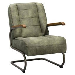 Fauteuil Ivar - stof - olijfgroen - Leen Bakker