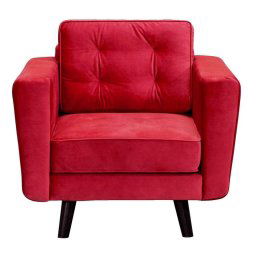 Fauteuil Bristol - stof - rood - Leen Bakker