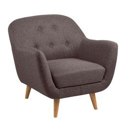 Fauteuil Lucera - stof Sawana - grijs/bruin - Leen Bakker