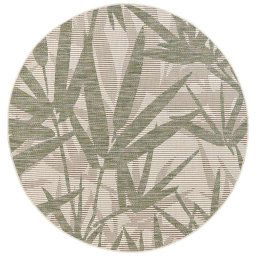 Tapijt Neiva - crème/groen - Ø160 cm - Leen Bakker