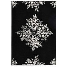 Hanse Home tapijt Blossom - zwart/crème - 200x290 cm - Leen Bakker