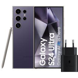 Samsung Galaxy S24 Ultra 256 Go Mauve 5G + Samsung Chargeur Rapide 25 Watts Noir