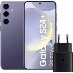 Samsung Galaxy S24 Plus 512 Go Mauve 5G + Samsung Chargeur Rapide 25 Watts Noir